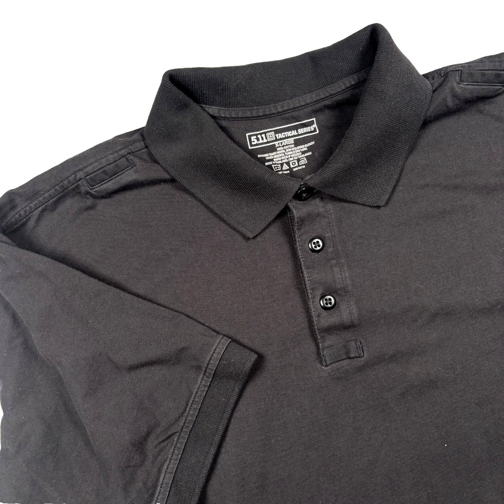 5.11 Tactical Men's XL Black Jersey Polo Shirt 71182 Short Sleeve Cotton